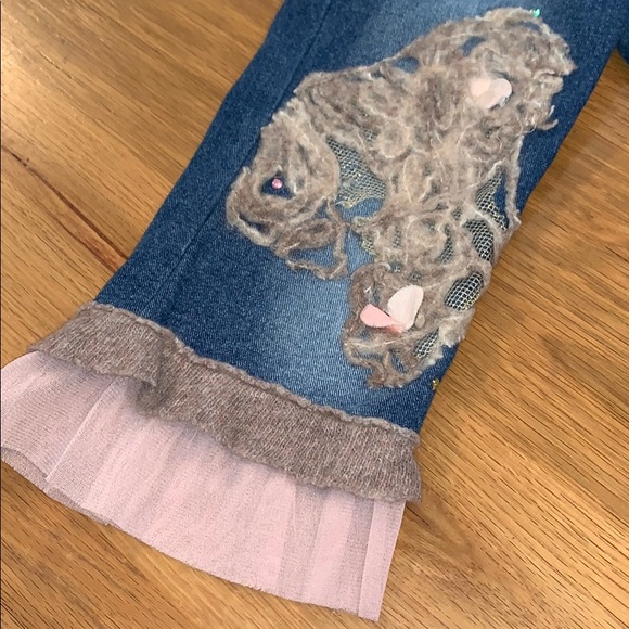 LITTLE MASS~Size 4 Ruffle Trim Jeans~ - Picture 7 of 8